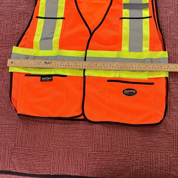 PIONEER Orange Safety Vest with Reflective Stripes - Picture 2 of 16